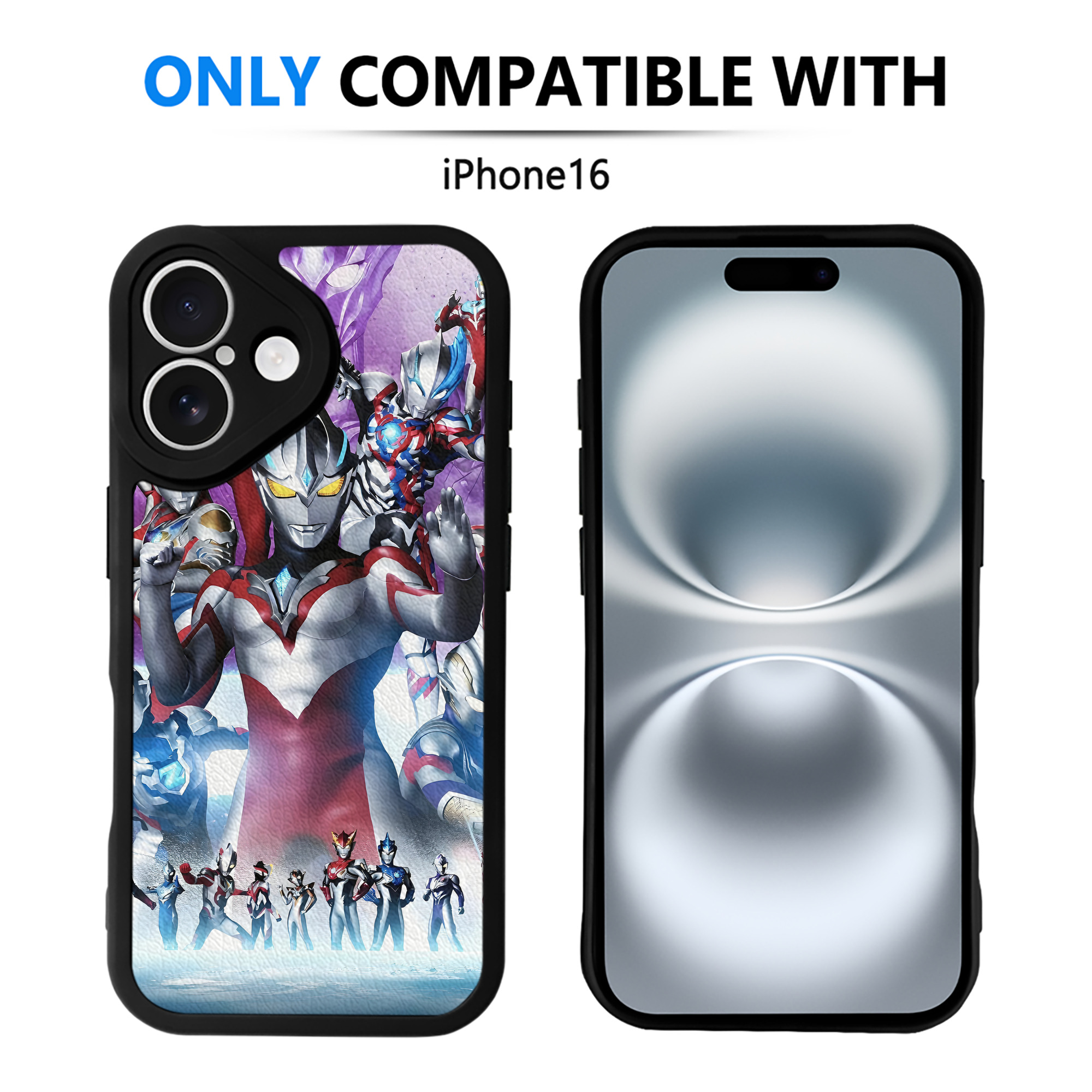 （画像用） ウルトラマン Ultraman 【iPhone 16シリーズ対応】シリコンスマホケース（レザー調） 材質：シリコン